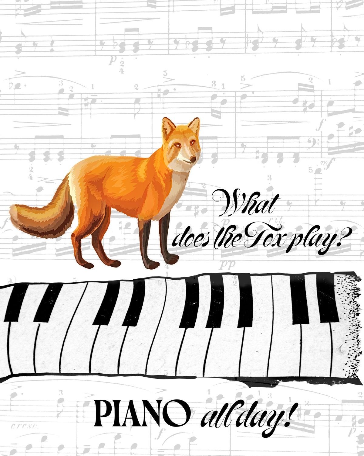 Art for Piano Student with Fox